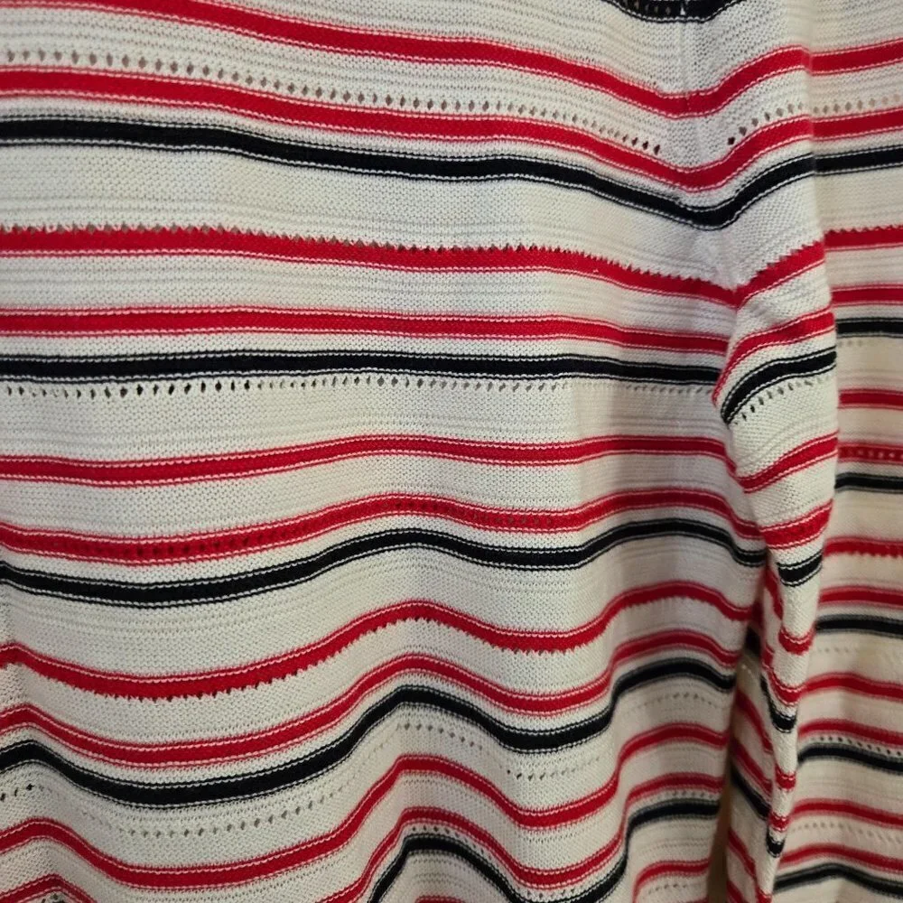Talbots NWOT Red White Blue Striped Lightweight Tunic Top Size XS